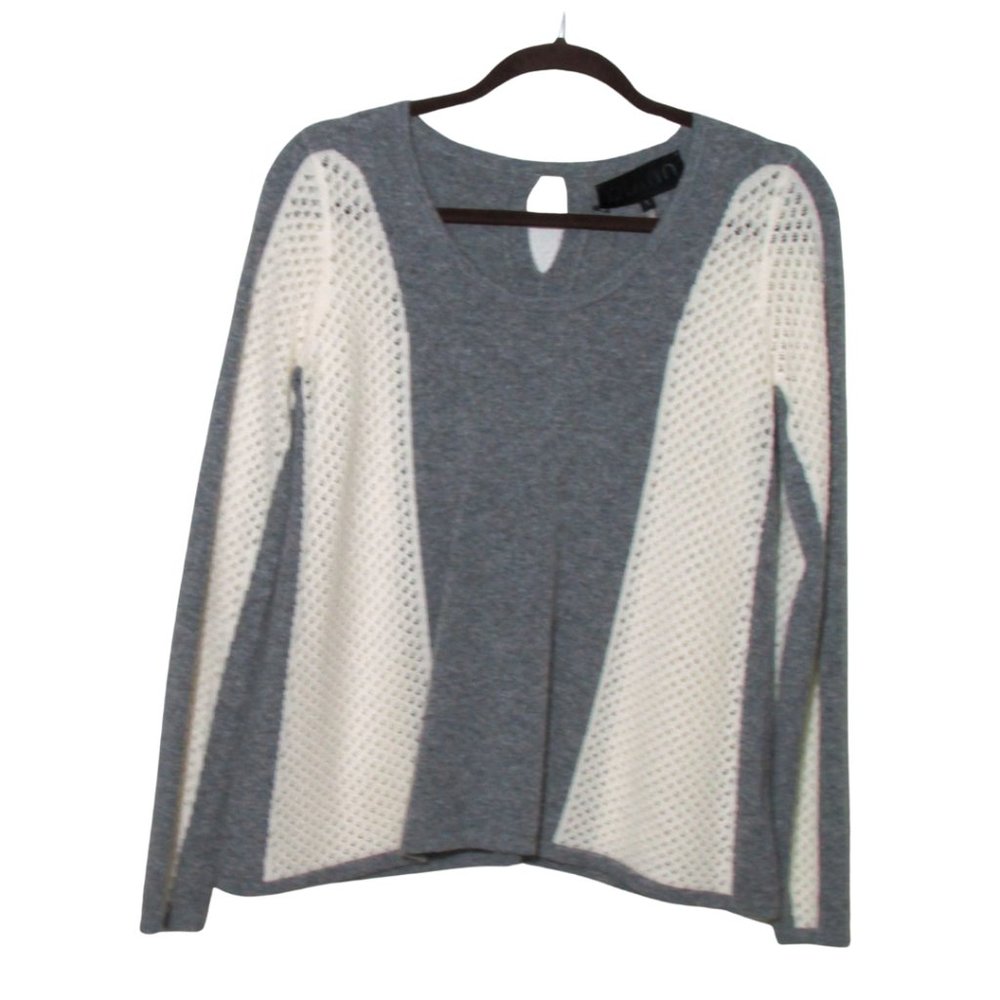 Quinn Cashmere Gray and White Sweater